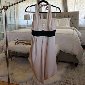 BCBGMAXAZRIA Ivory Halter Silk Bubble Dress 8